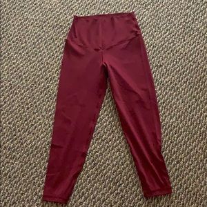 3/4 aerie maroon leggings